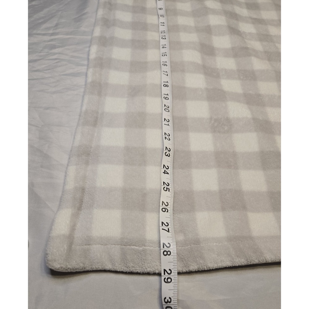 Blankets & Beyond Plush Gingham Gray White Baby Blanket Lovey Security 29x38" - Picture 3 of 8